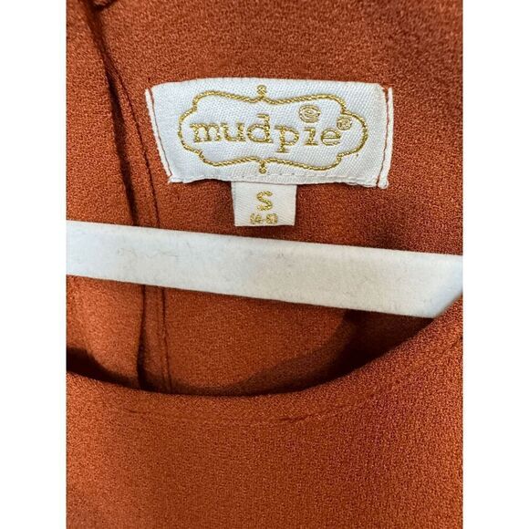 Mudpie Women's Brown Minimalist Casual U-neckline Snap Drop Waist Dress Sz Small - Picture 6 of 6